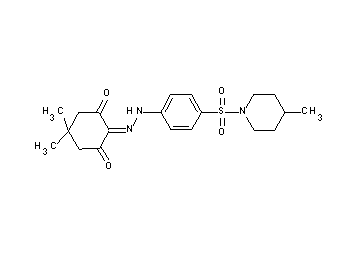 5,5-dimethyl-2-({4-[(4-methyl-1-piperidinyl)sulfonyl]phenyl}hydrazono)-1,3-cyclohexanedione