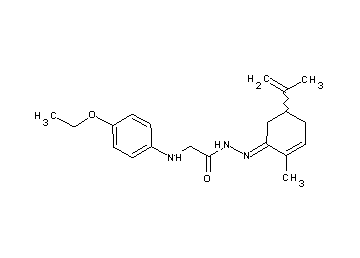2-[(4-ethoxyphenyl)amino]-N'-(5-isopropenyl-2-methyl-2-cyclohexen-1-ylidene)acetohydrazide (non-preferred name)