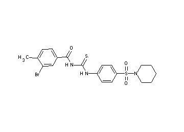 3-bromo-4-methyl-N-({[4-(1-piperidinylsulfonyl)phenyl]amino}carbonothioyl)benzamide