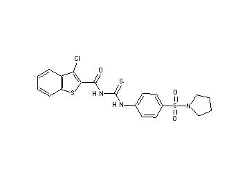 3-chloro-N-({[4-(1-pyrrolidinylsulfonyl)phenyl]amino}carbonothioyl)-1-benzothiophene-2-carboxamide