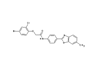 2-(4-bromo-2-chlorophenoxy)-N-[4-(6-methyl-1,3-benzothiazol-2-yl)phenyl]acetamide