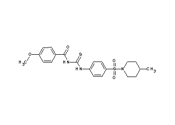 4-methoxy-N-[({4-[(4-methyl-1-piperidinyl)sulfonyl]phenyl}amino)carbonothioyl]benzamide