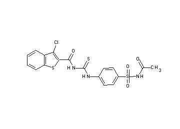 N-[({4-[(acetylamino)sulfonyl]phenyl}amino)carbonothioyl]-3-chloro-1-benzothiophene-2-carboxamide