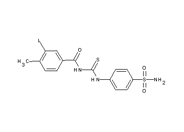 N-({[4-(aminosulfonyl)phenyl]amino}carbonothioyl)-3-iodo-4-methylbenzamide - Click Image to Close