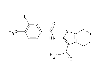 2-[(3-iodo-4-methylbenzoyl)amino]-4,5,6,7-tetrahydro-1-benzothiophene-3-carboxamide