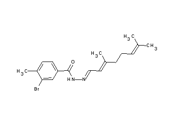 3-bromo-N'-(3,7-dimethyl-2,6-octadien-1-ylidene)-4-methylbenzohydrazide
