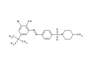 2-bromo-4-tert-butyl-6-({4-[(4-methyl-1-piperidinyl)sulfonyl]phenyl}diazenyl)phenol - Click Image to Close