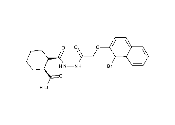 2-[(2-{[(1-bromo-2-naphthyl)oxy]acetyl}hydrazino)carbonyl]cyclohexanecarboxylic acid - Click Image to Close
