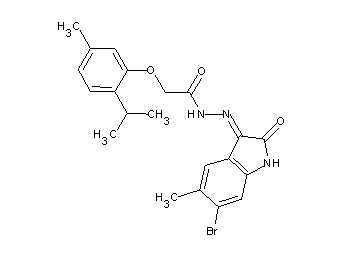 N'-(6-bromo-5-methyl-2-oxo-1,2-dihydro-3H-indol-3-ylidene)-2-(2-isopropyl-5-methylphenoxy)acetohydrazide
