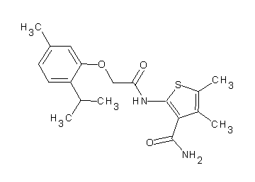 2-{[(2-isopropyl-5-methylphenoxy)acetyl]amino}-4,5-dimethyl-3-thiophenecarboxamide - Click Image to Close