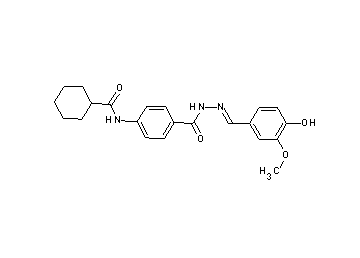 N-(4-{[2-(4-hydroxy-3-methoxybenzylidene)hydrazino]carbonyl}phenyl)cyclohexanecarboxamide - Click Image to Close