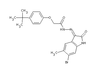 N'-(6-bromo-5-methyl-2-oxo-1,2-dihydro-3H-indol-3-ylidene)-2-(4-tert-butylphenoxy)acetohydrazide - Click Image to Close