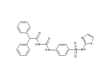 2,2-diphenyl-N-[({4-[(1,3-thiazol-2-ylamino)sulfonyl]phenyl}amino)carbonothioyl]acetamide