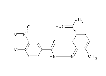 4-chloro-N'-(5-isopropenyl-2-methyl-2-cyclohexen-1-ylidene)-3-nitrobenzohydrazide - Click Image to Close