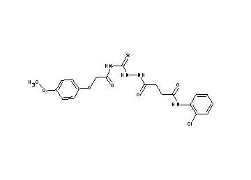 N-(2-chlorophenyl)-4-[2-({[(4-methoxyphenoxy)acetyl]amino}carbonothioyl)hydrazino]-4-oxobutanamide