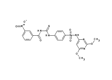N-{[(4-{[(2,6-dimethoxy-4-pyrimidinyl)amino]sulfonyl}phenyl)amino]carbonothioyl}-3-nitrobenzamide