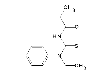 N-{[ethyl(phenyl)amino]carbonothioyl}propanamide