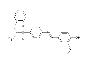 N-benzyl-4-[(4-hydroxy-3-methoxybenzylidene)amino]-N-methylbenzenesulfonamide - Click Image to Close