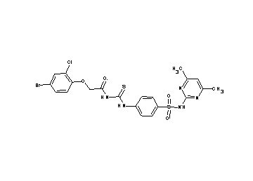 2-(4-bromo-2-chlorophenoxy)-N-{[(4-{[(4,6-dimethyl-2-pyrimidinyl)amino]sulfonyl}phenyl)amino]carbonothioyl}acetamide