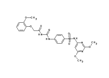 N-{[(4-{[(2,6-dimethoxy-4-pyrimidinyl)amino]sulfonyl}phenyl)amino]carbonothioyl}-2-(2-methoxyphenoxy)acetamide