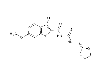 3-chloro-6-methoxy-N-{[(tetrahydro-2-furanylmethyl)amino]carbonothioyl}-1-benzothiophene-2-carboxamide