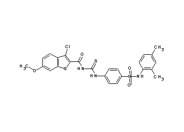 3-chloro-N-{[(4-{[(2,4-dimethylphenyl)amino]sulfonyl}phenyl)amino]carbonothioyl}-6-methoxy-1-benzothiophene-2-carboxamide