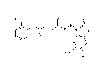 4-[2-(6-bromo-5-methyl-2-oxo-1,2-dihydro-3H-indol-3-ylidene)hydrazino]-N-(2,5-dimethylphenyl)-4-oxobutanamide