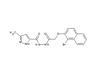 N'-{[(1-bromo-2-naphthyl)oxy]acetyl}-3-methyl-1H-pyrazole-5-carbohydrazide