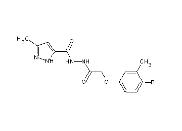 N'-[(4-bromo-3-methylphenoxy)acetyl]-3-methyl-1H-pyrazole-5-carbohydrazide