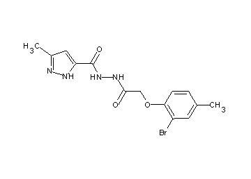 N'-[(2-bromo-4-methylphenoxy)acetyl]-3-methyl-1H-pyrazole-5-carbohydrazide