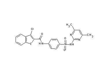 3-chloro-N-(4-{[(4,6-dimethyl-2-pyrimidinyl)amino]sulfonyl}phenyl)-1-benzothiophene-2-carboxamide