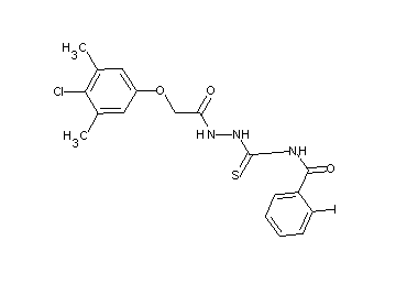 N-({2-[(4-chloro-3,5-dimethylphenoxy)acetyl]hydrazino}carbonothioyl)-2-iodobenzamide