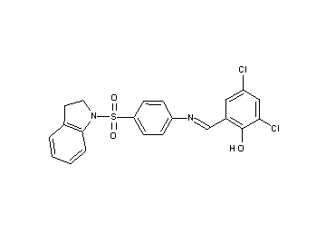 2,4-dichloro-6-({[4-(2,3-dihydro-1H-indol-1-ylsulfonyl)phenyl]imino}methyl)phenol