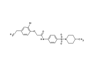 2-(2-bromo-4-ethylphenoxy)-N-{4-[(4-methyl-1-piperidinyl)sulfonyl]phenyl}acetamide