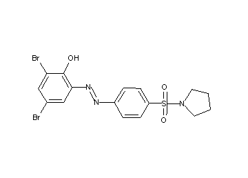 2,4-dibromo-6-{[4-(1-pyrrolidinylsulfonyl)phenyl]diazenyl}phenol