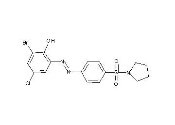2-bromo-4-chloro-6-{[4-(1-pyrrolidinylsulfonyl)phenyl]diazenyl}phenol