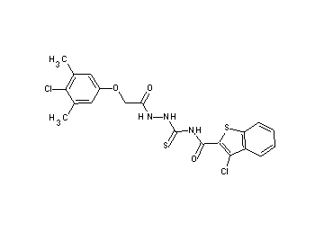 3-chloro-N-({2-[(4-chloro-3,5-dimethylphenoxy)acetyl]hydrazino}carbonothioyl)-1-benzothiophene-2-carboxamide