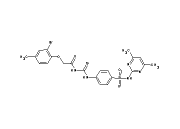 2-(2-bromo-4-methylphenoxy)-N-{[(4-{[(4,6-dimethyl-2-pyrimidinyl)amino]sulfonyl}phenyl)amino]carbonothioyl}acetamide