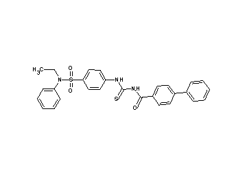 N-{[(4-{[ethyl(phenyl)amino]sulfonyl}phenyl)amino]carbonothioyl}-4-biphenylcarboxamide - Click Image to Close