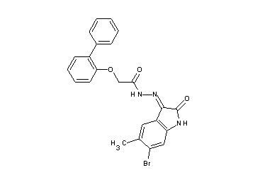 2-(2-biphenylyloxy)-N'-(6-bromo-5-methyl-2-oxo-1,2-dihydro-3H-indol-3-ylidene)acetohydrazide