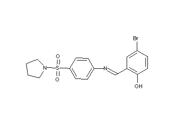 4-bromo-2-({[4-(1-pyrrolidinylsulfonyl)phenyl]imino}methyl)phenol