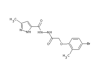 N'-[(4-bromo-2-methylphenoxy)acetyl]-3-methyl-1H-pyrazole-5-carbohydrazide