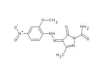 4-[(2-methoxy-4-nitrophenyl)hydrazono]-3-methyl-5-oxo-4,5-dihydro-1H-pyrazole-1-carbothioamide