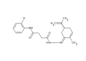 N-(2-chlorophenyl)-4-[2-(5-isopropenyl-2-methyl-2-cyclohexen-1-ylidene)hydrazino]-4-oxobutanamide - Click Image to Close