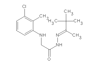 2-[(3-chloro-2-methylphenyl)amino]-N'-(1,2,2-trimethylpropylidene)acetohydrazide (non-preferred name)