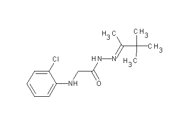 2-[(2-chlorophenyl)amino]-N'-(1,2,2-trimethylpropylidene)acetohydrazide (non-preferred name)