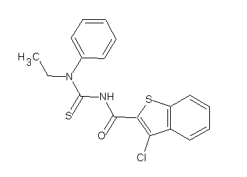 3-chloro-N-{[ethyl(phenyl)amino]carbonothioyl}-1-benzothiophene-2-carboxamide - Click Image to Close