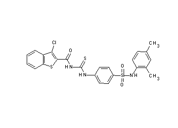3-chloro-N-{[(4-{[(2,4-dimethylphenyl)amino]sulfonyl}phenyl)amino]carbonothioyl}-1-benzothiophene-2-carboxamide - Click Image to Close
