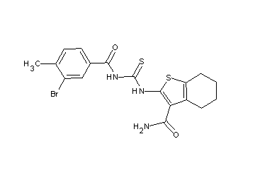 2-({[(3-bromo-4-methylbenzoyl)amino]carbonothioyl}amino)-4,5,6,7-tetrahydro-1-benzothiophene-3-carboxamide - Click Image to Close