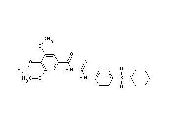 3,4,5-trimethoxy-N-({[4-(1-piperidinylsulfonyl)phenyl]amino}carbonothioyl)benzamide